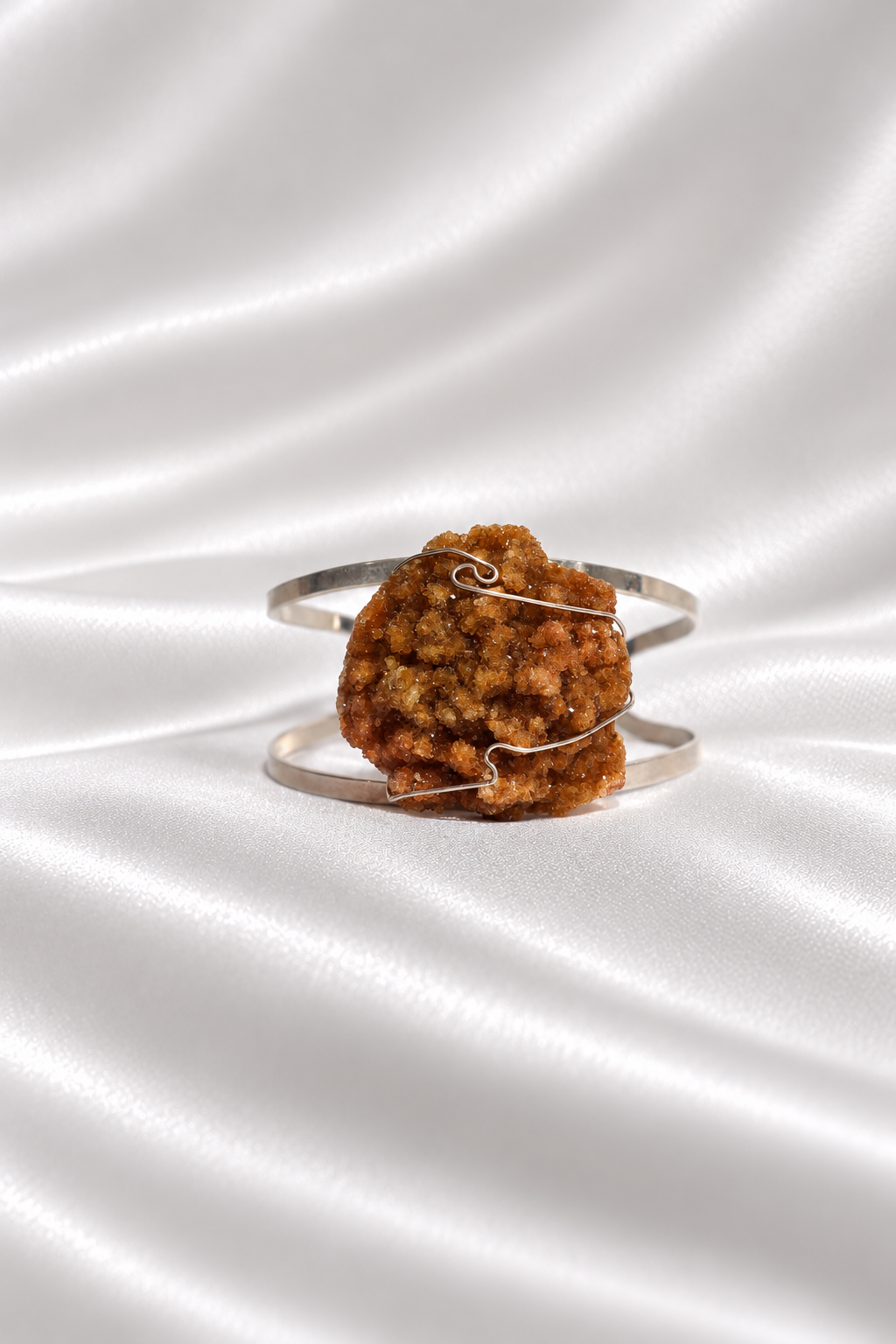 Druzy Citrine Bangle Bracelet