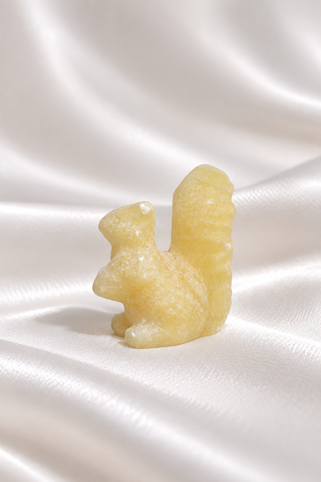 Orange Calcite Squirrel Carving - Little Chipped