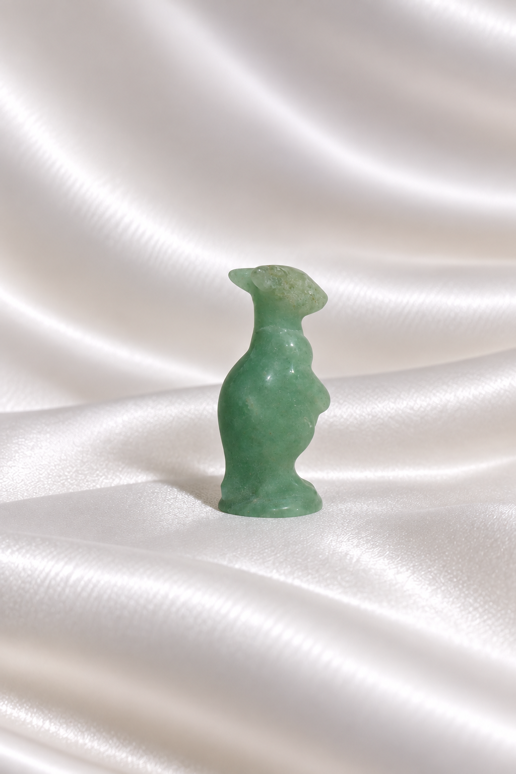 Mini Green Aventurine Kangaroo Carving - Little Chipped