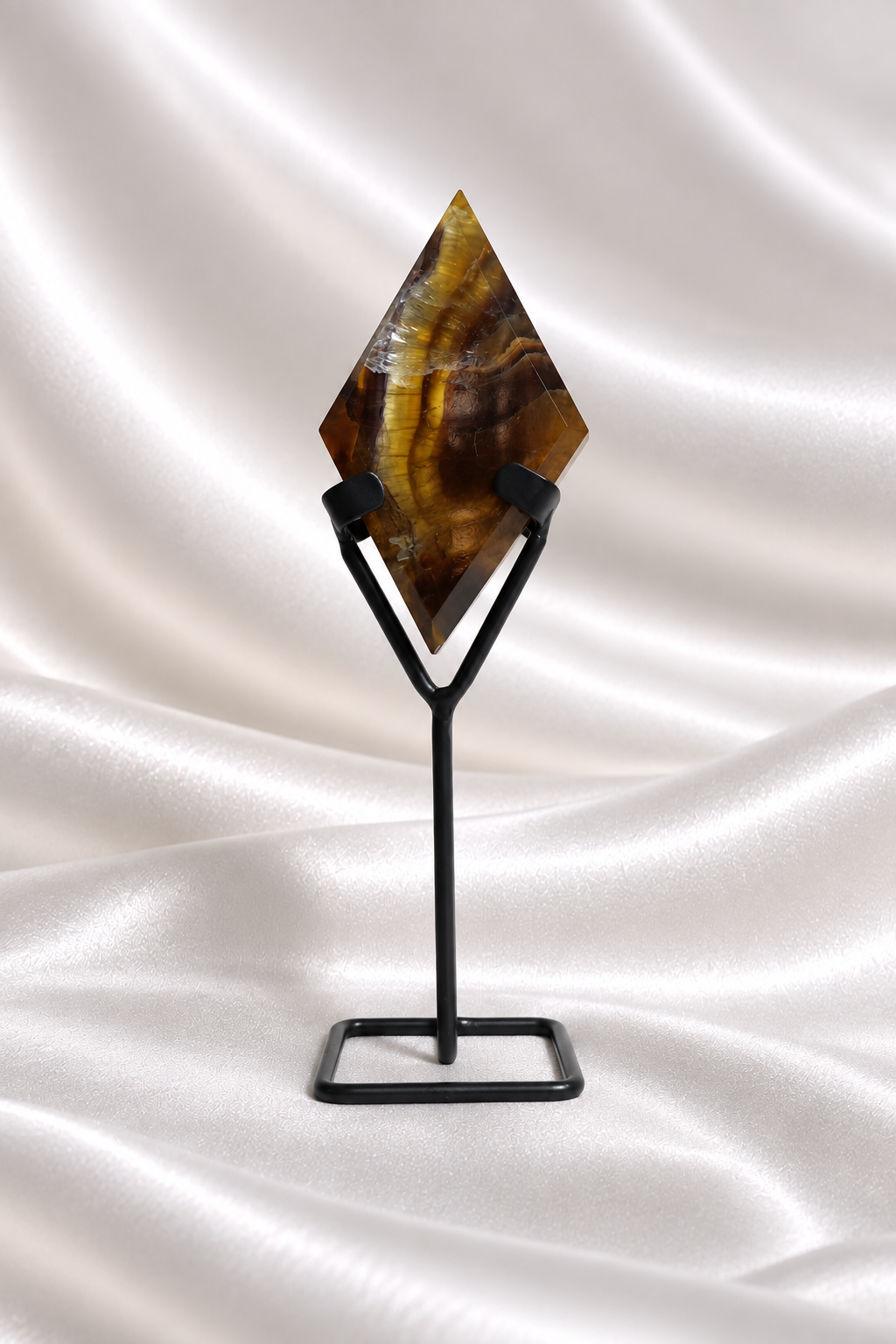Rainbow Fluorite Diamond on Stand #5