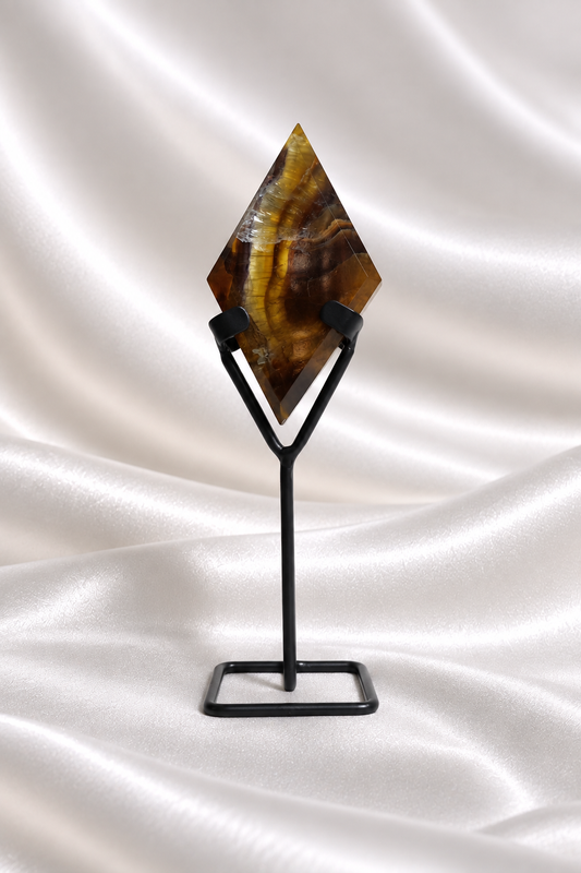 Rainbow Fluorite Diamond on Stand #5