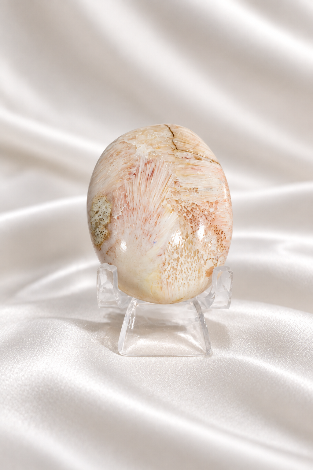Pink Scolecite Palmstone #1