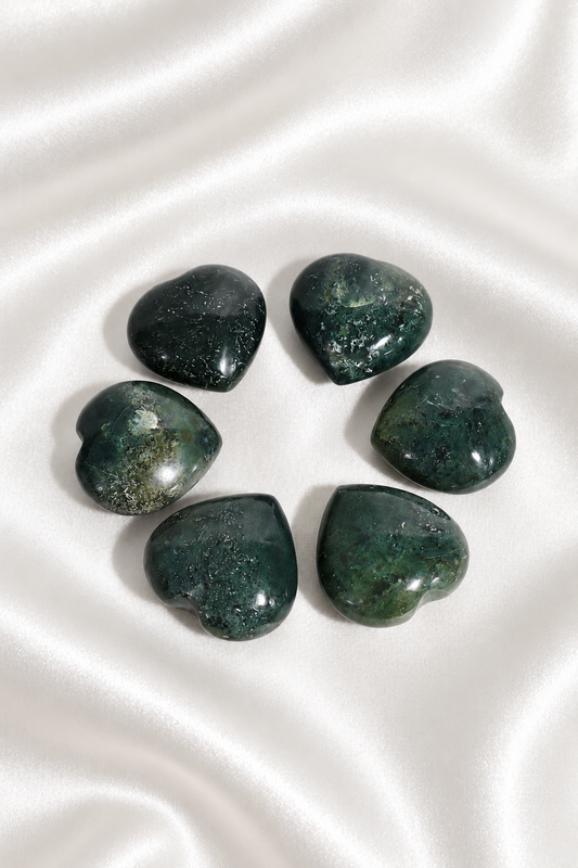 Moss Agate Hearts