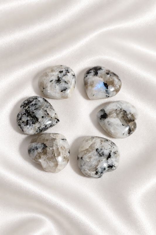 Rainbow Moonstone Hearts