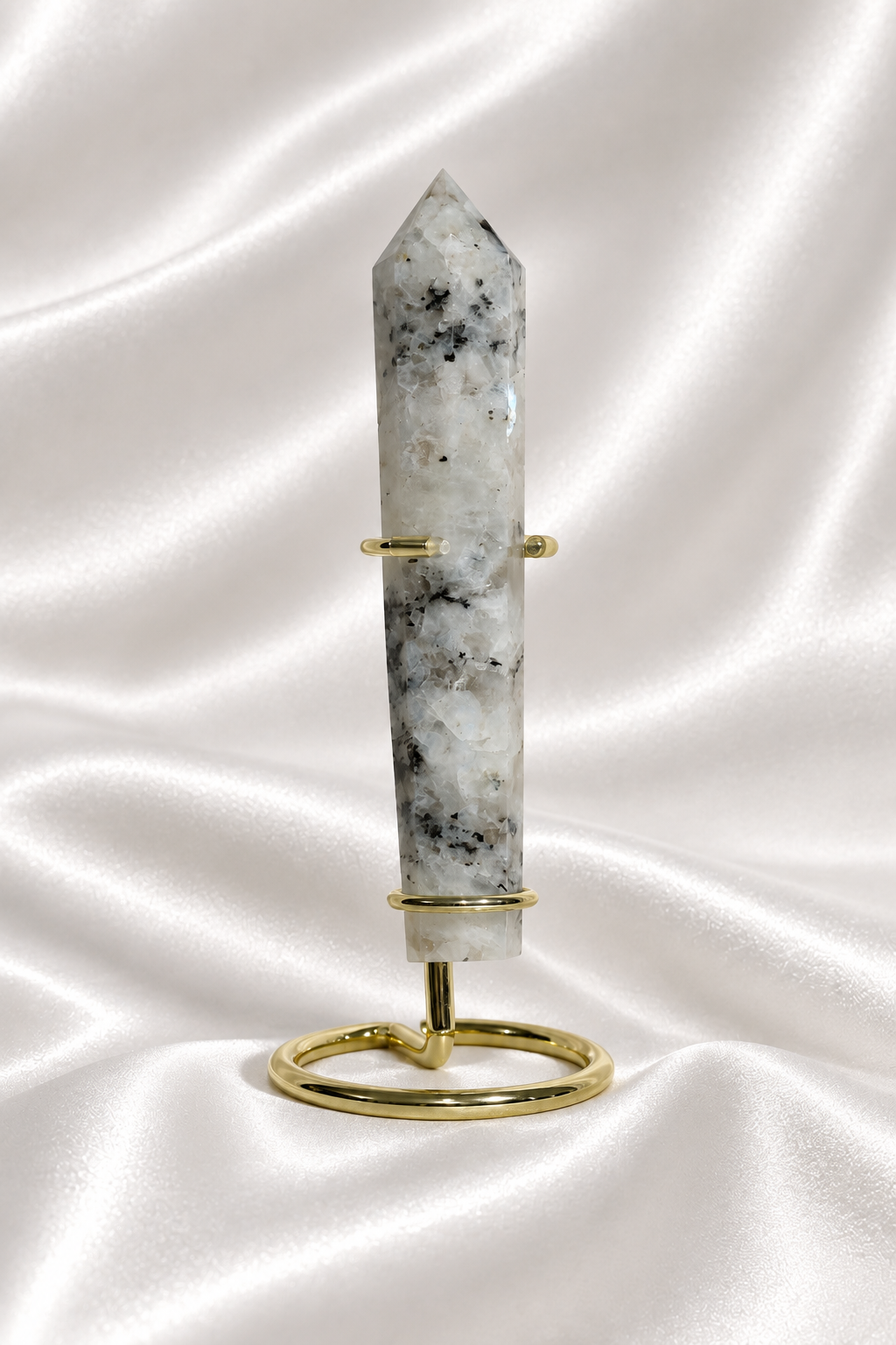 Rainbow Moonstone Wand On Stand #5