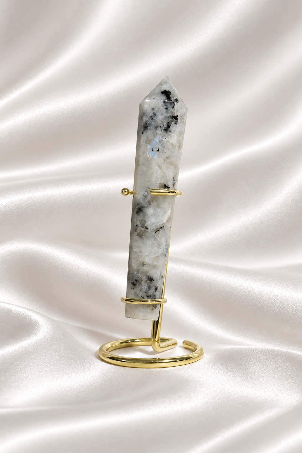 Rainbow Moonstone Wand On Stand #5
