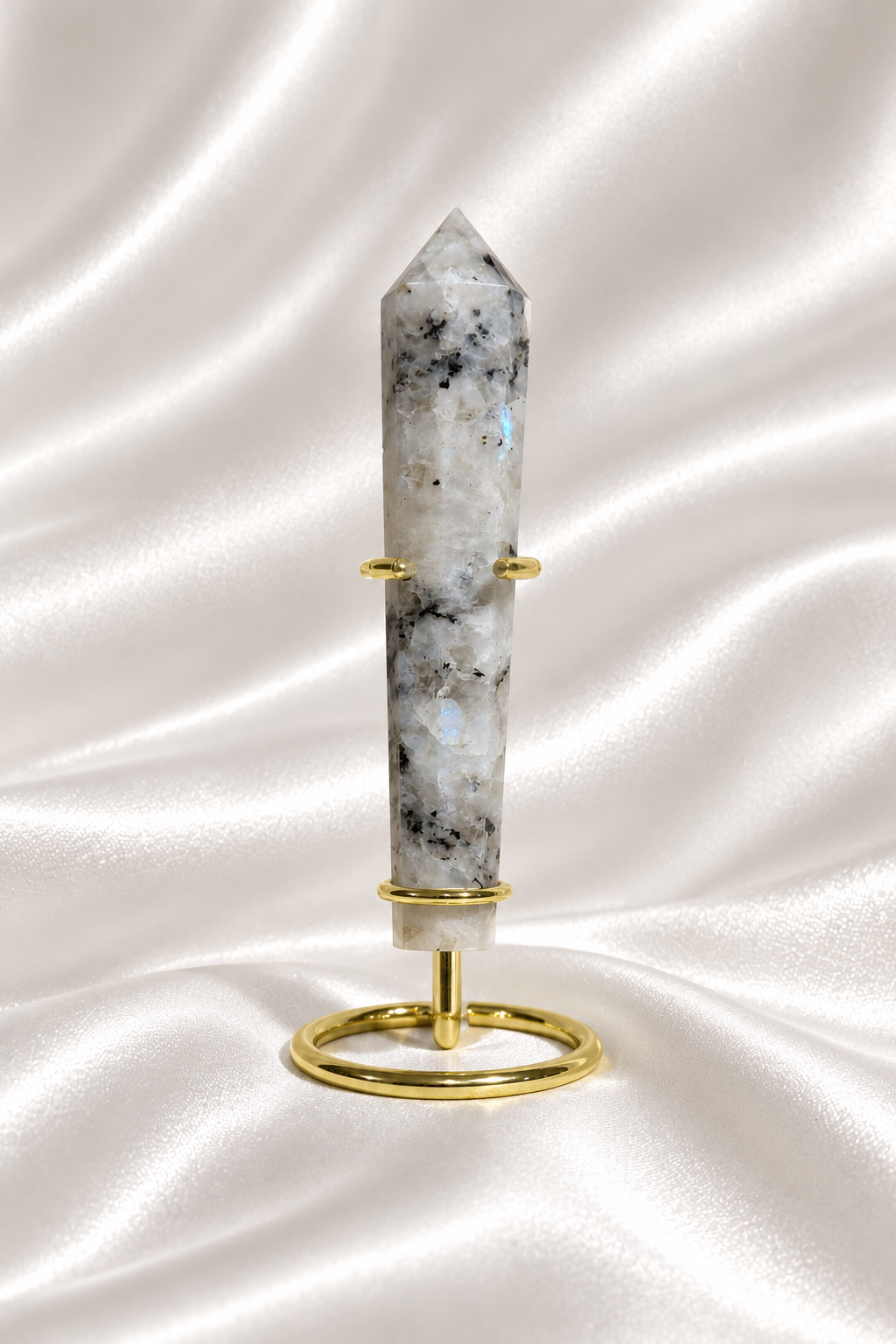 Rainbow Moonstone Wand On Stand #5