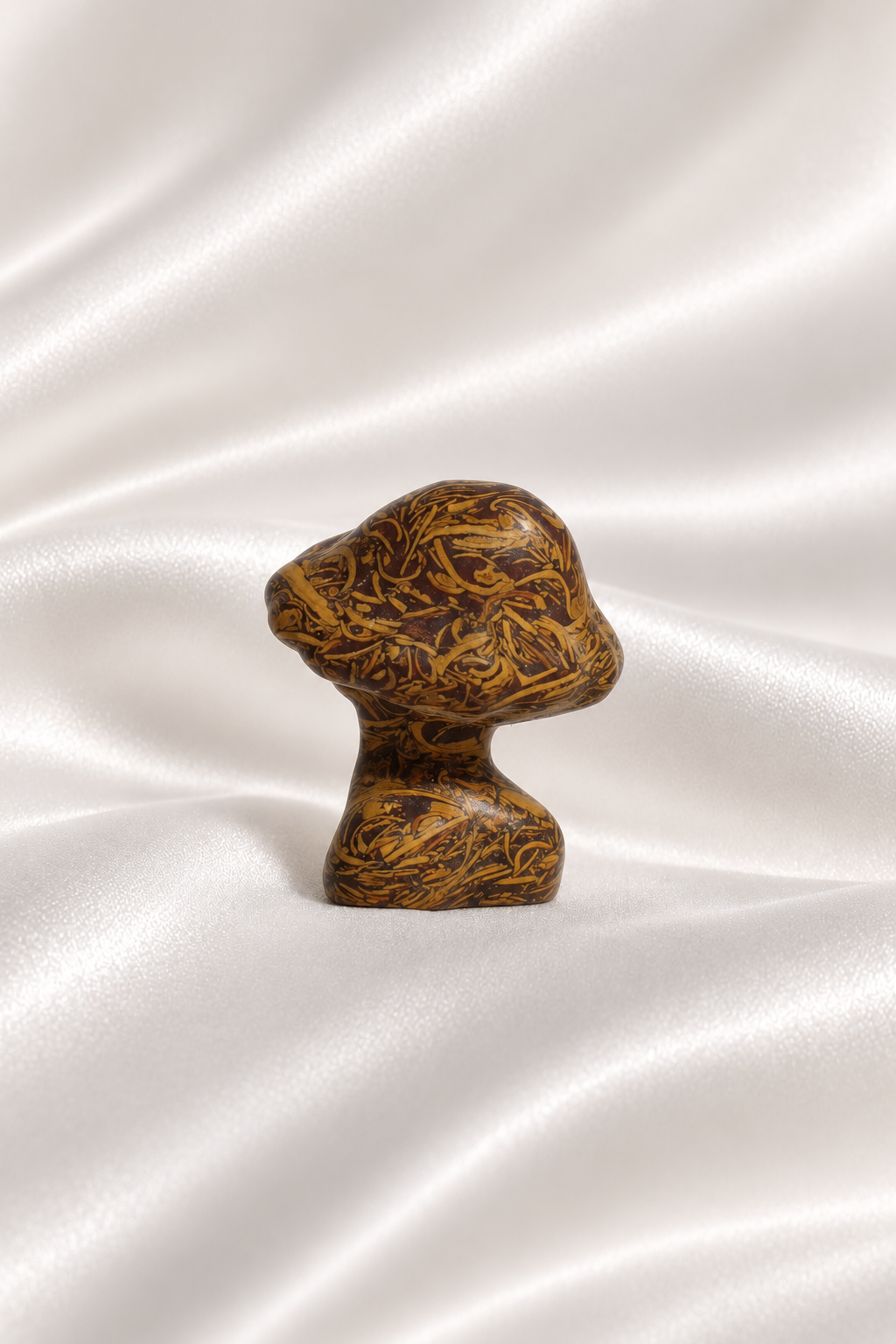 Calligraphy Jasper Mushroom Head Ladybody Carving