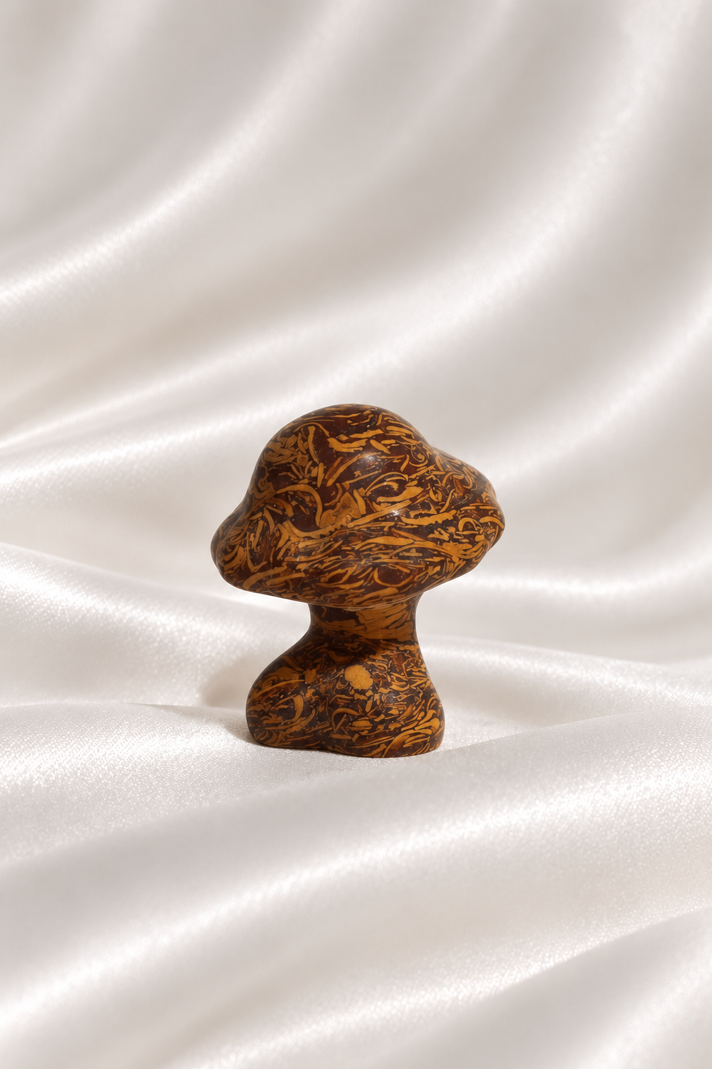 Calligraphy Jasper Mushroom Head Ladybody Carving