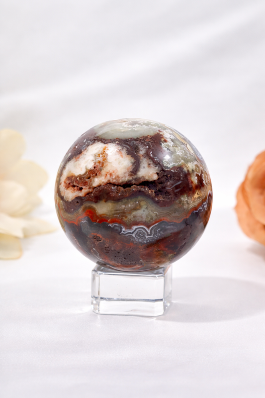 Mexican Crazy Lace Agate Sphere #4