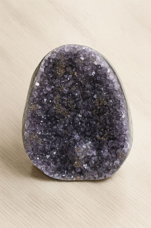 Rare Amethyst Cut Base  with Pyrite Inclusions #41 - 658 gm