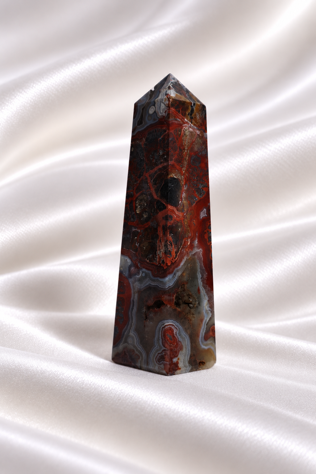 Mexican Crazy Lace Agate Tower #34