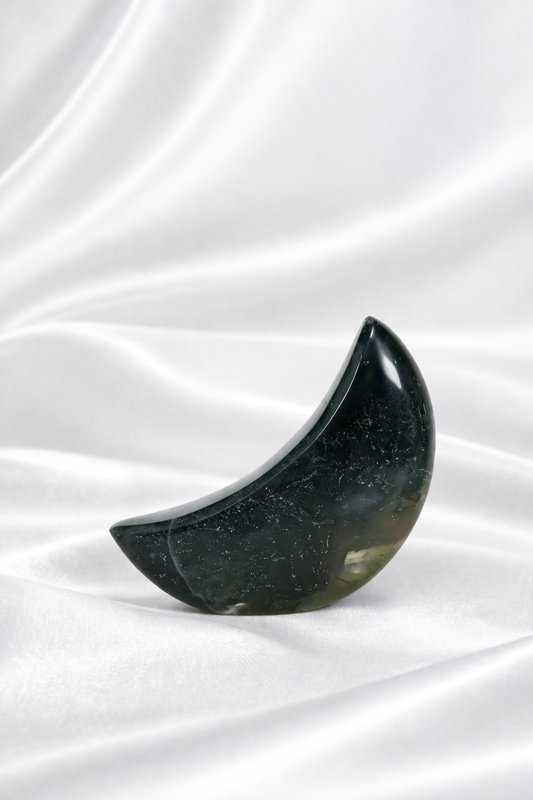 Moss Agate Standing Moon #3