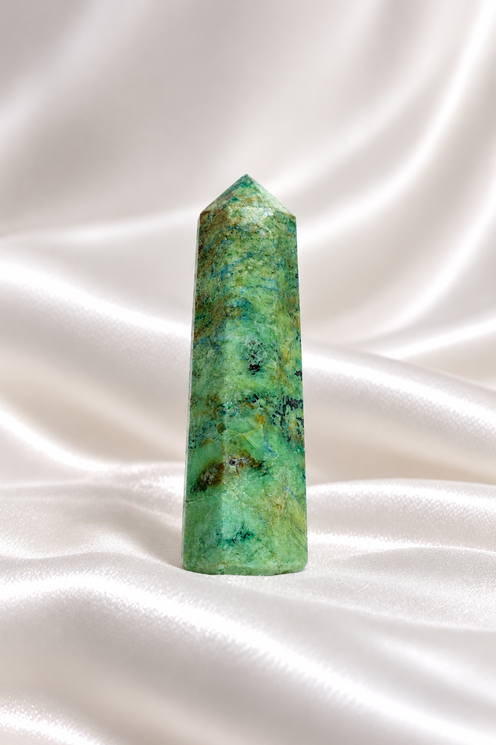 Chrysocolla with Azurite Tower #3 -Tip Little Chipped