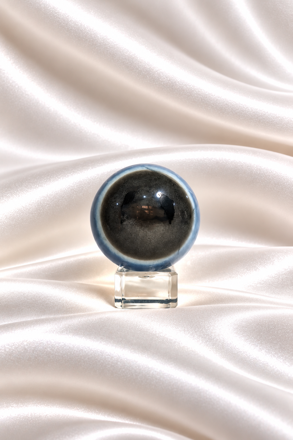 Blue Opal Sphere w/ Moss Agate Inclusions - RARE #22