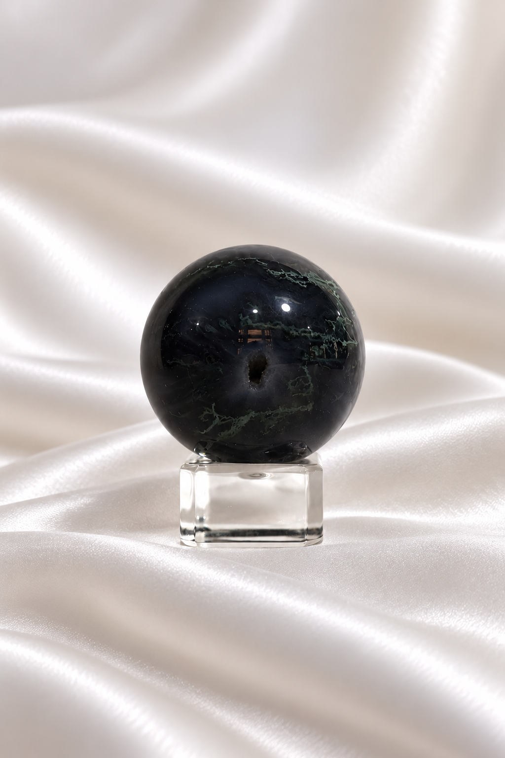 Moss Agate w/ Chalcedony Sphere #1