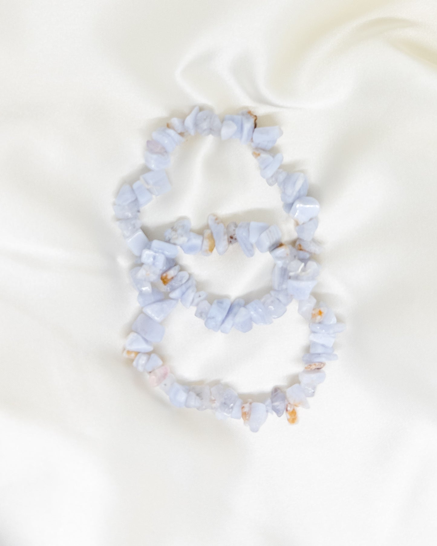 Blue Lace Agate Bracelet- Chipped