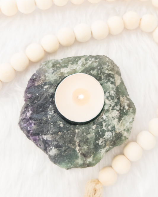 Rainbow Fluorite Candle Holder