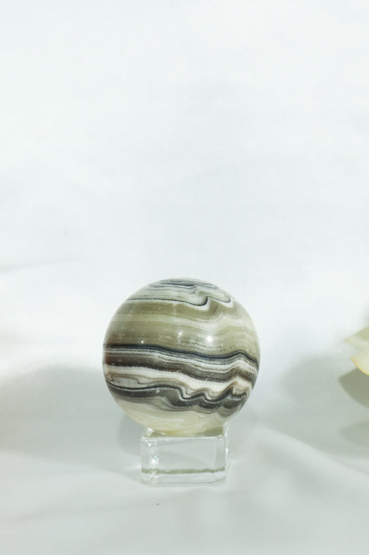 Zebra Calcite Banded Sphere #3