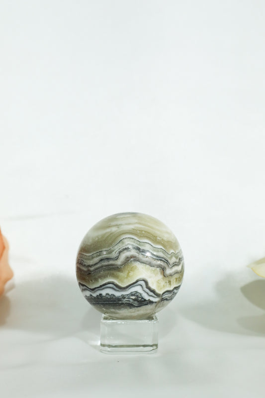 Zebra Calcite Banded Sphere #4