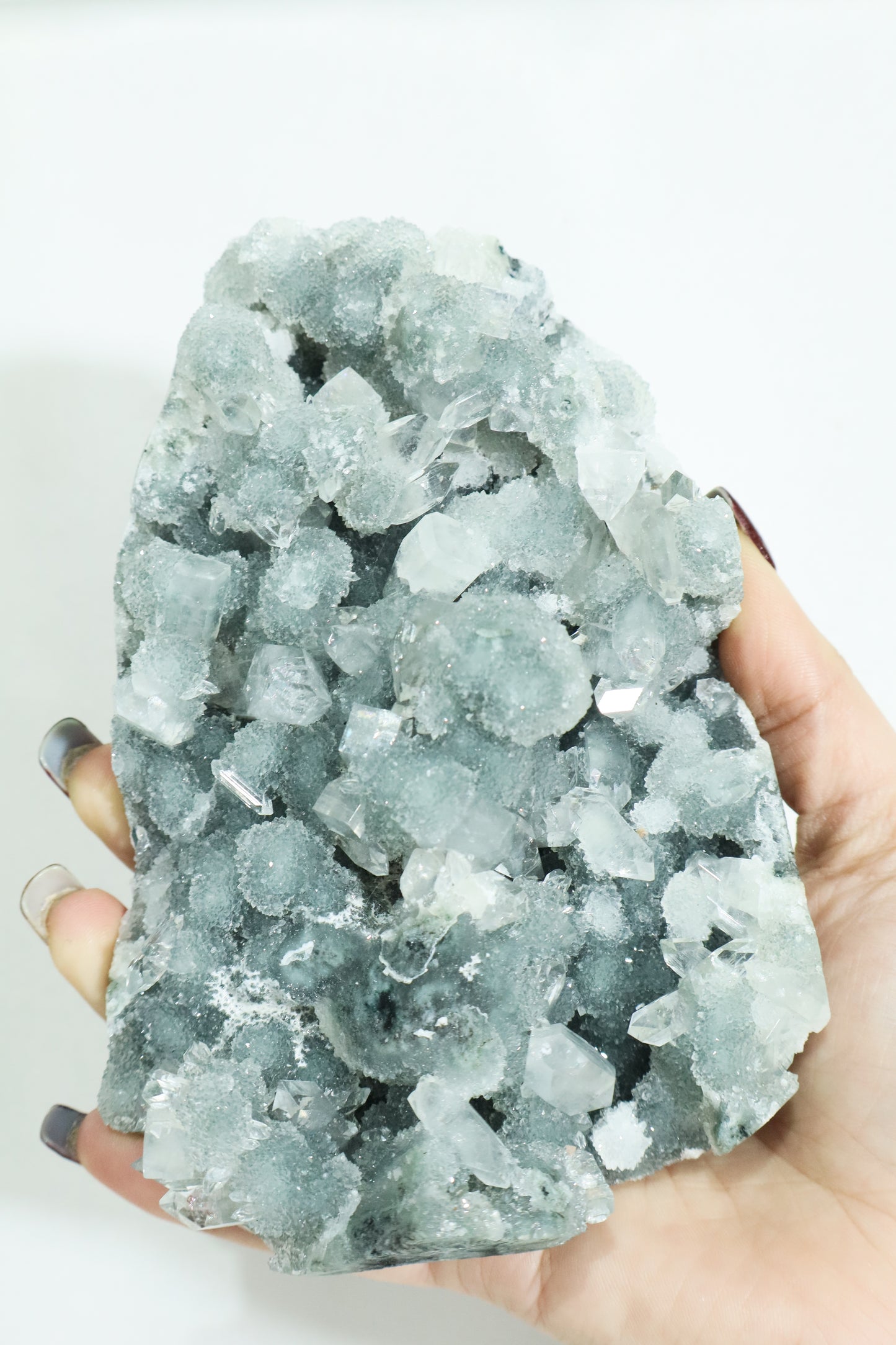 Blue Chalcedony with Diamond Apophyllite #19