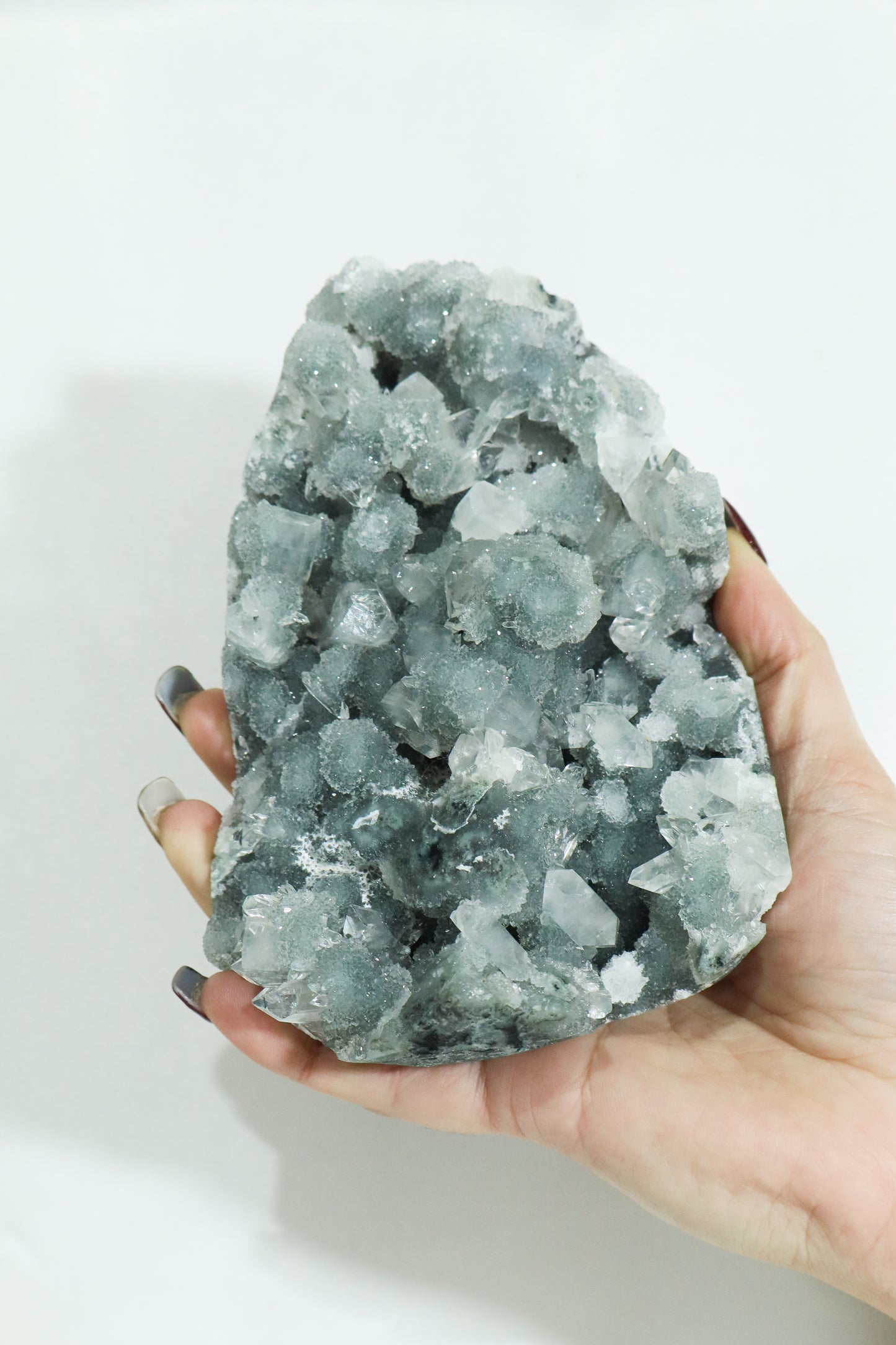 Blue Chalcedony with Diamond Apophyllite #19