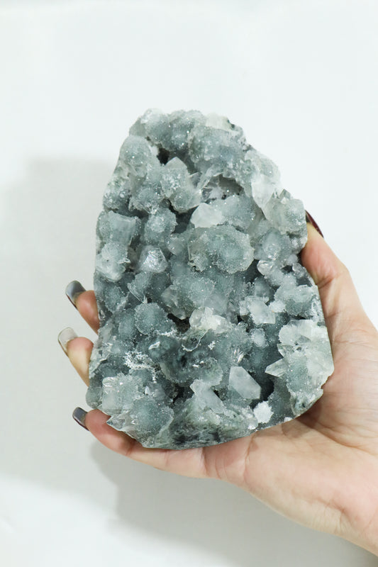 Blue Chalcedony with Diamond Apophyllite #19