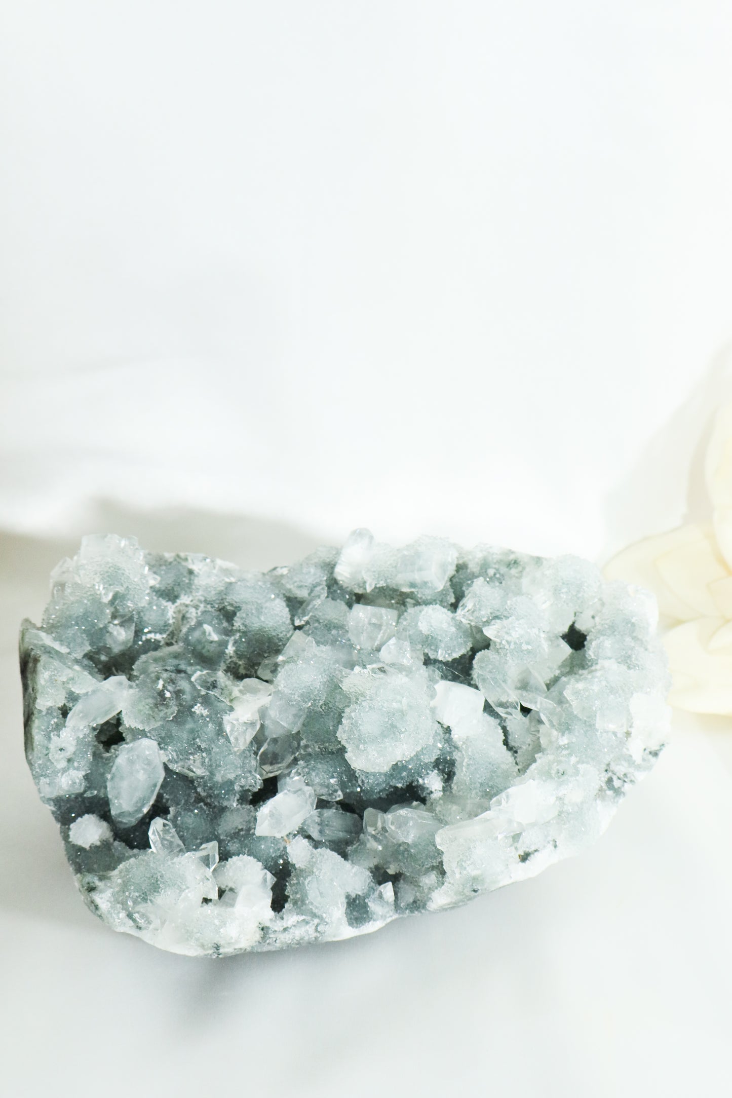 Blue Chalcedony with Diamond Apophyllite #19