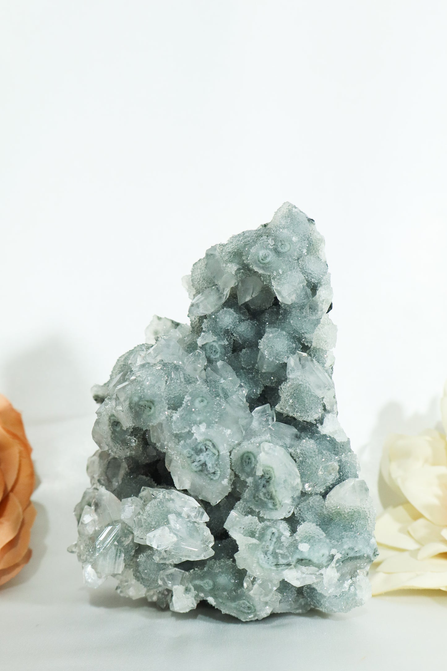 Blue Chalcedony with Diamond Apophyllite #18