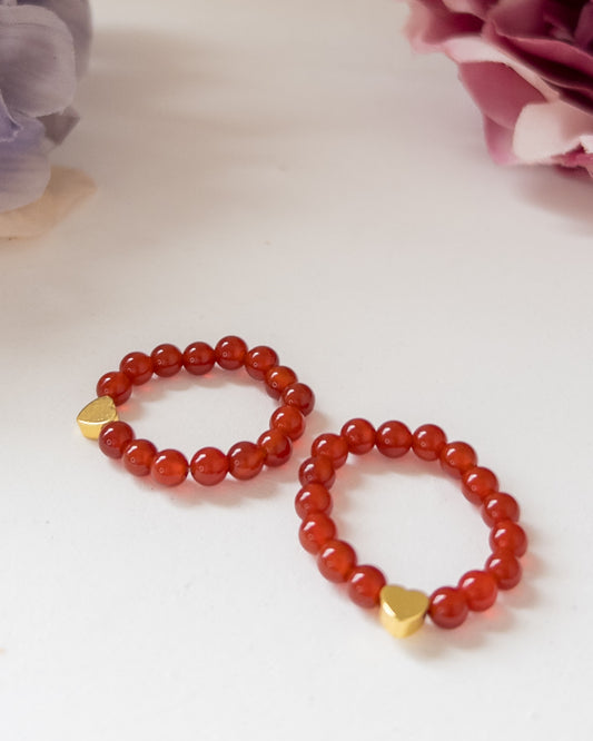 Red Agate Beads Ring