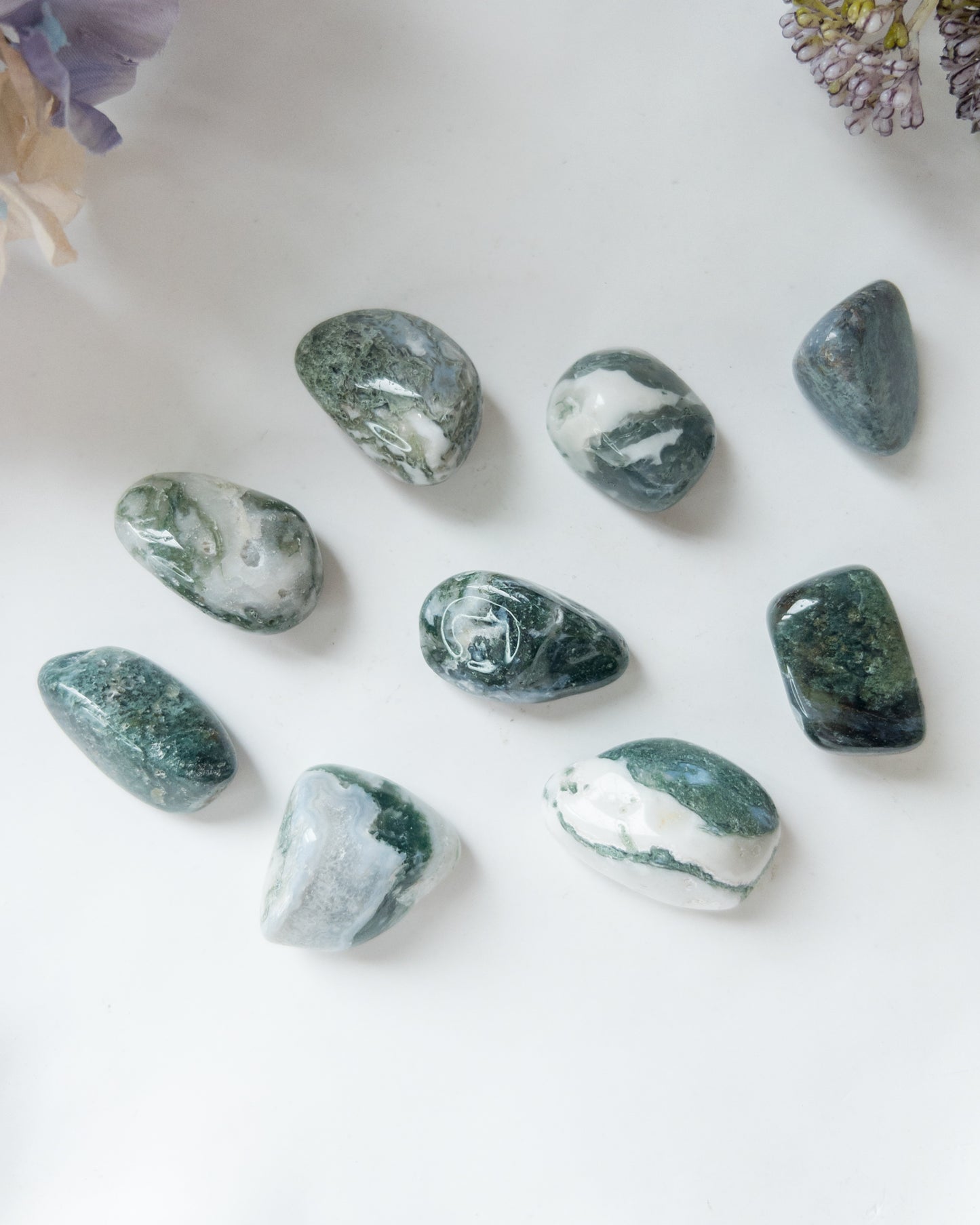 Moss Agate Tumbles