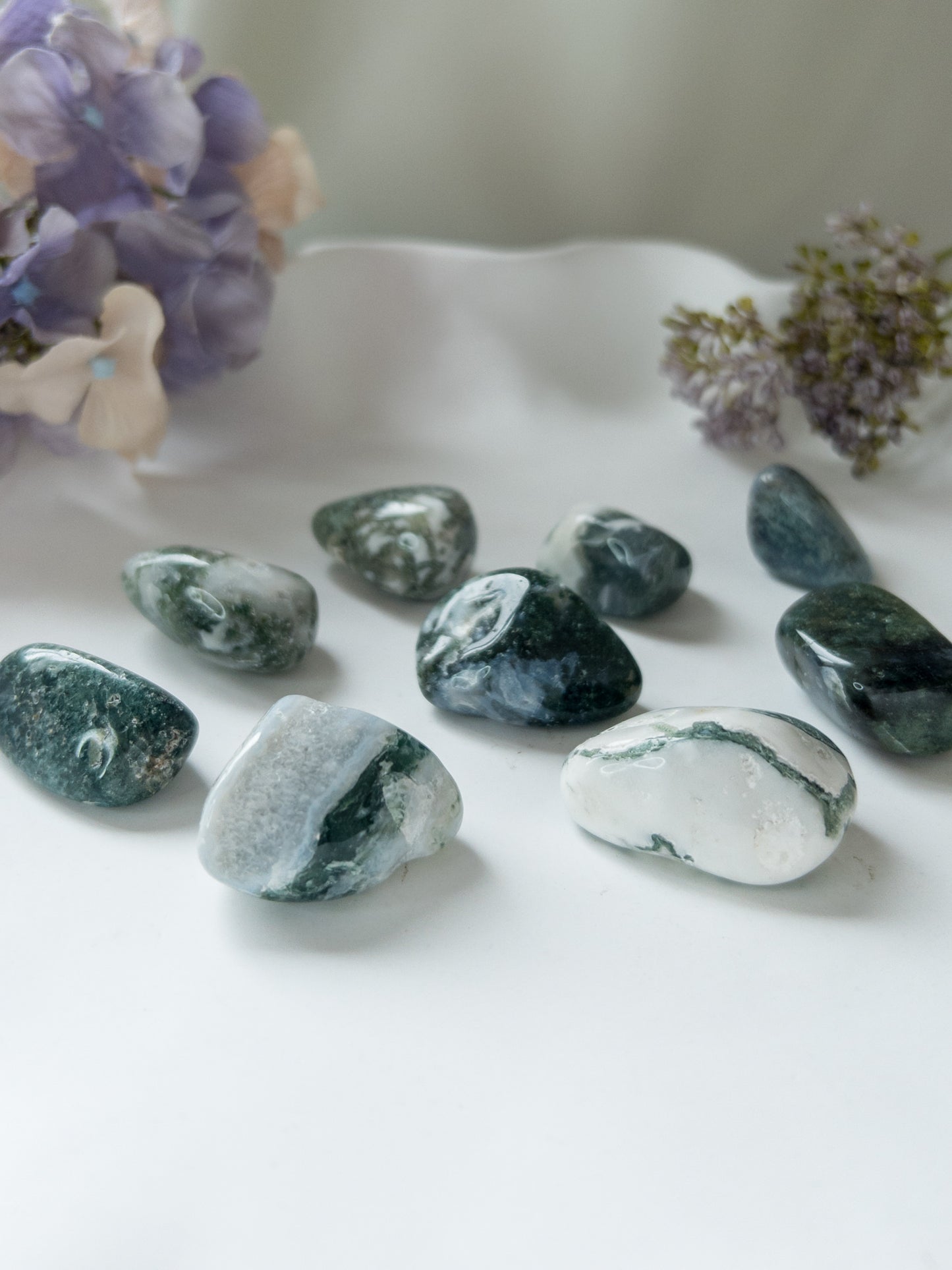 Moss Agate Tumbles