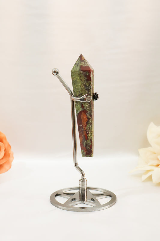Dragon Blood Jasper Wand on Stand #1