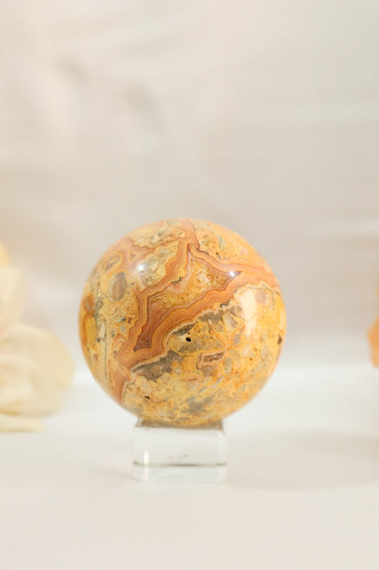 Yellow Crazy Lace Agate Sphere #2