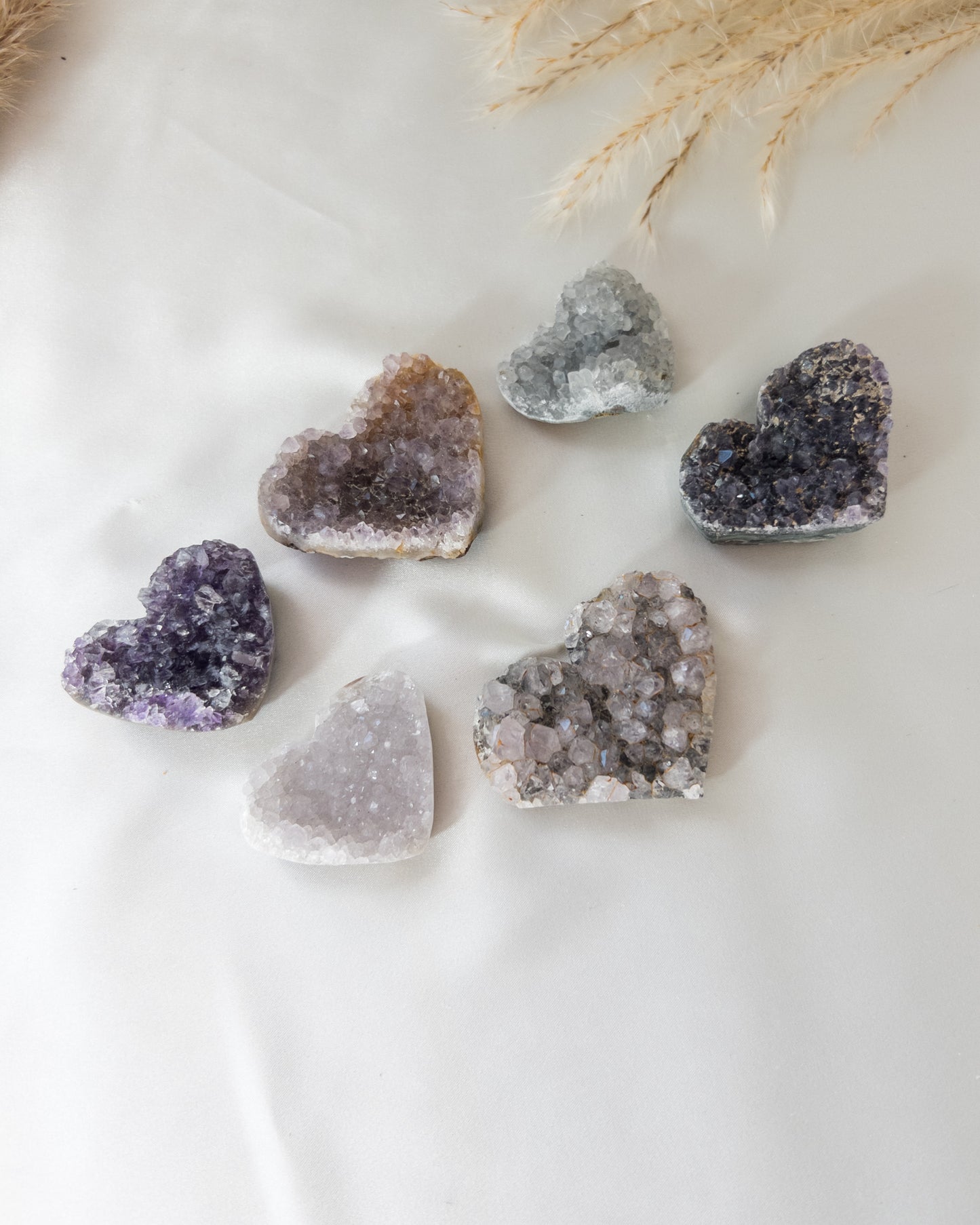 Amethyst Cluster Hearts