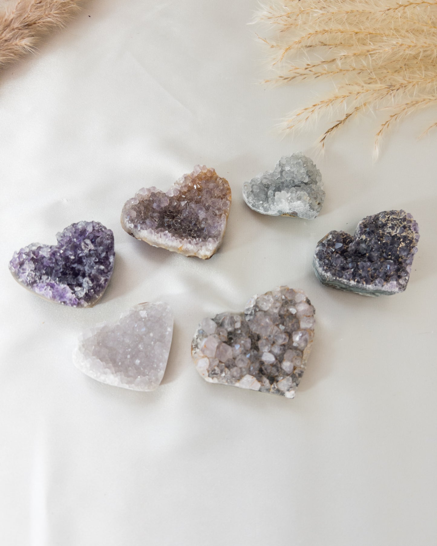 Amethyst Cluster Hearts