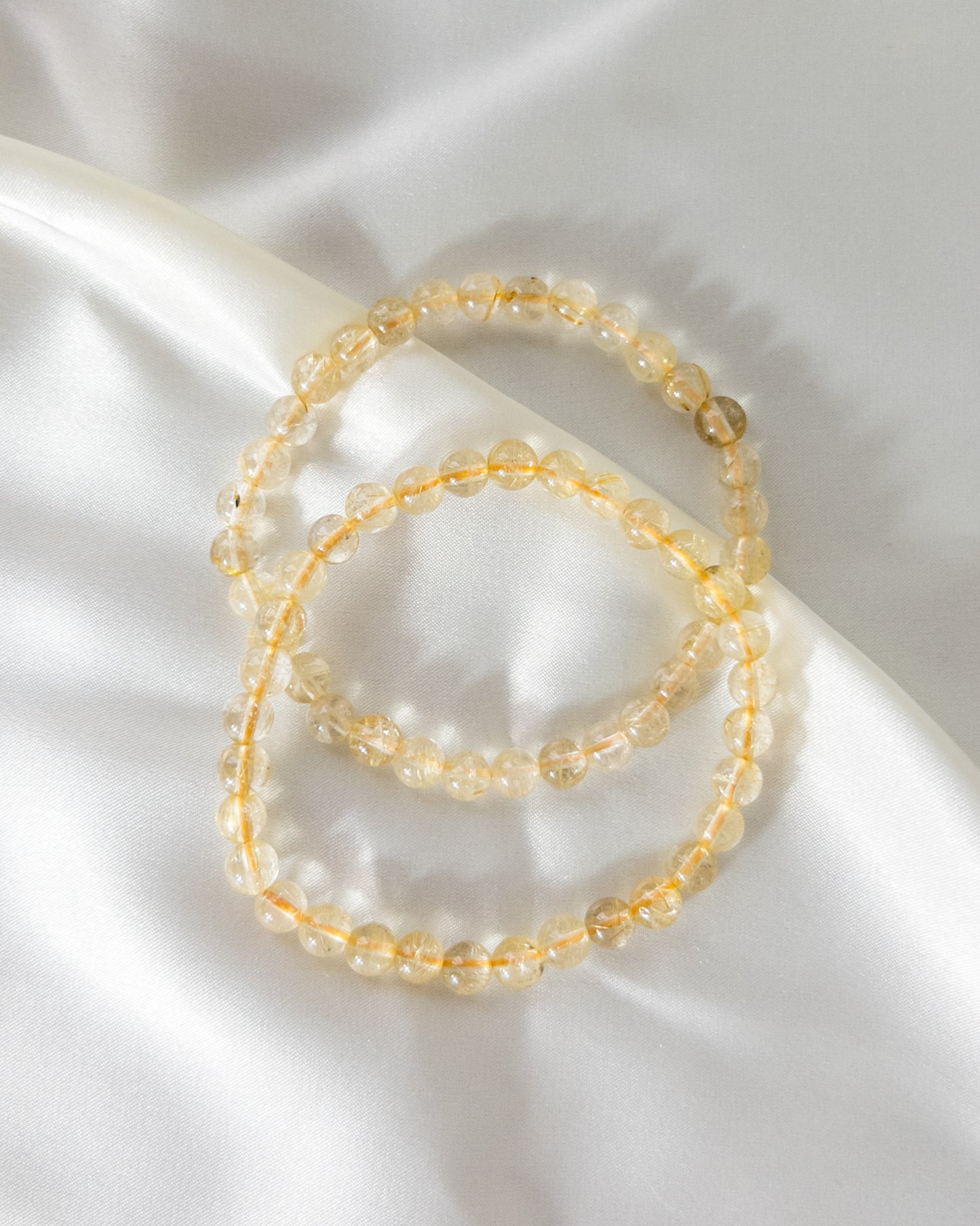 Golden Rutile Quartz Bead Bracelet