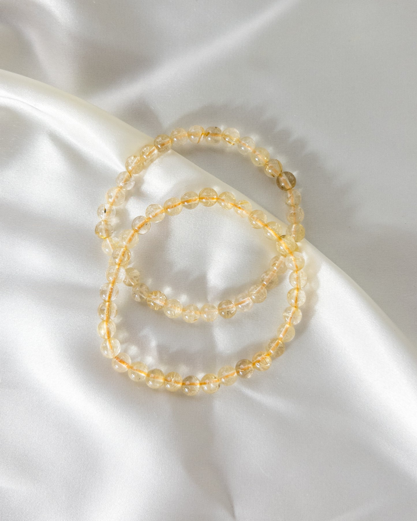 Golden Rutile Quartz Bead Bracelet