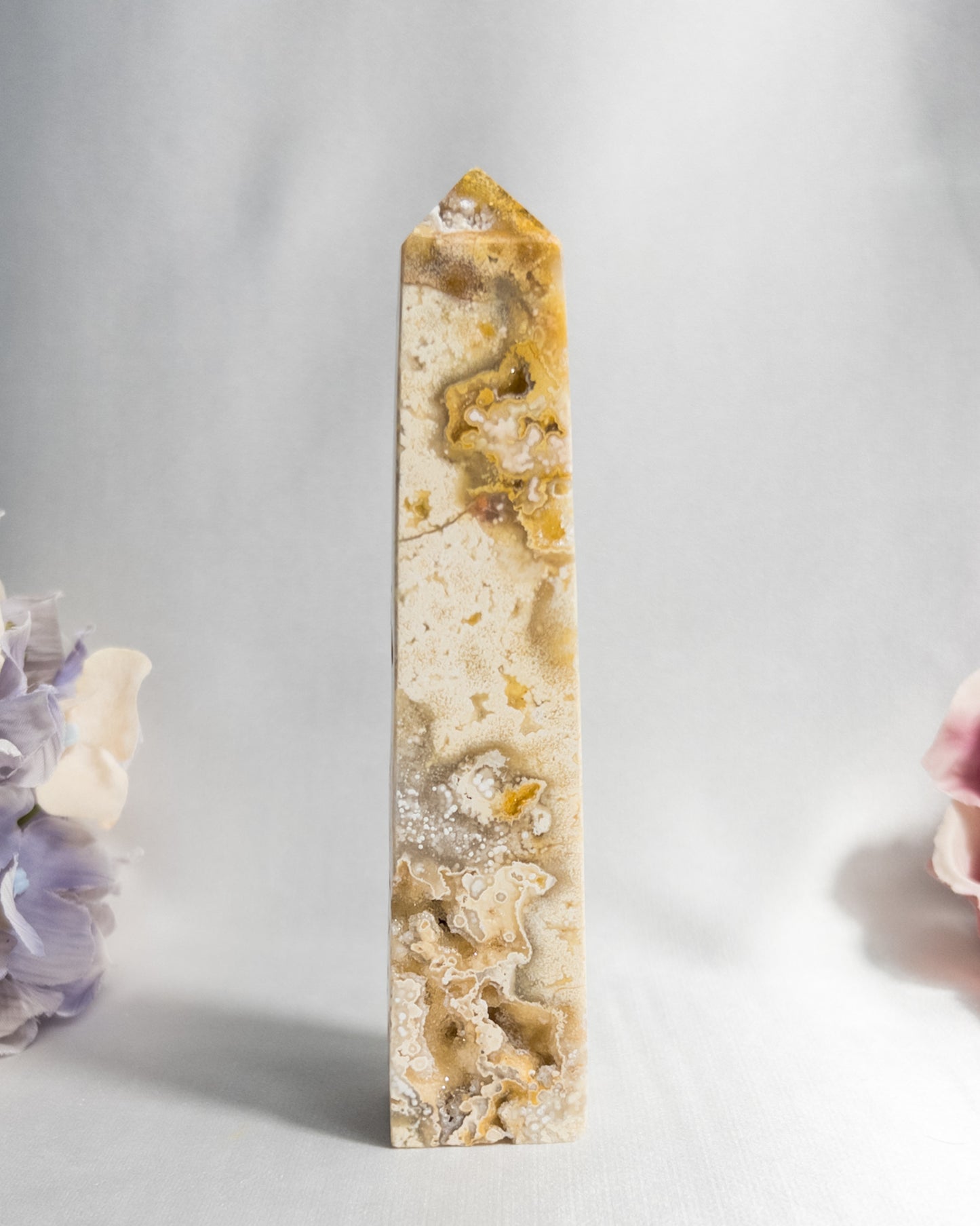 Yellow Crazy Lace Agate Tower #5