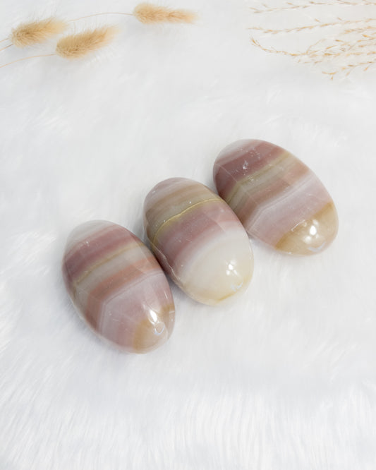 Pink Banded Onyx Palmstones