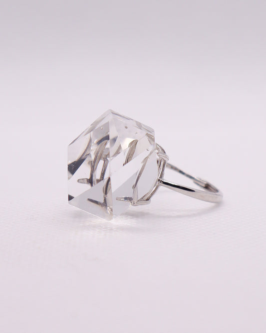 Clear Quartz Ring - 925 Sterling Silver