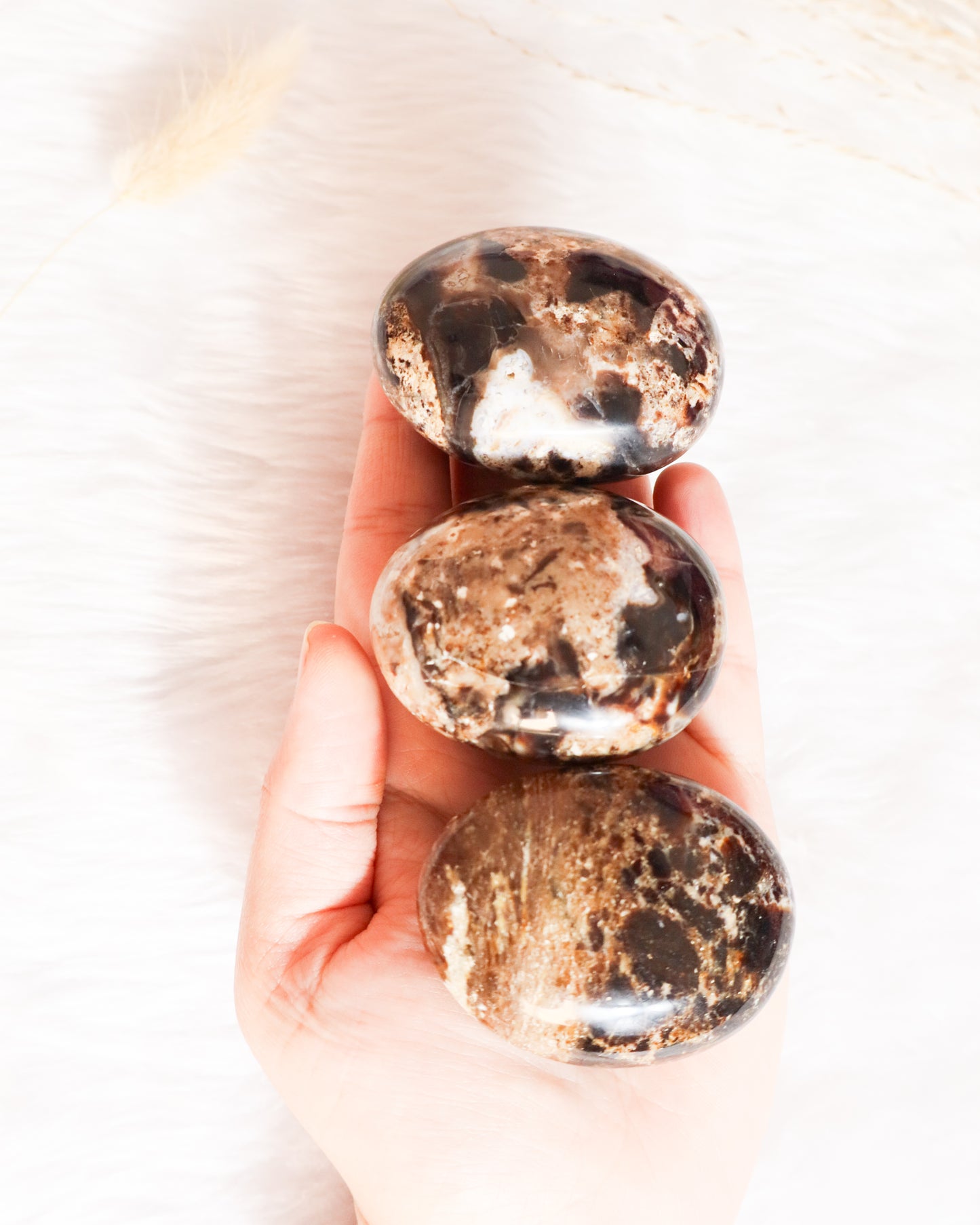 Black Opal Palm Stones