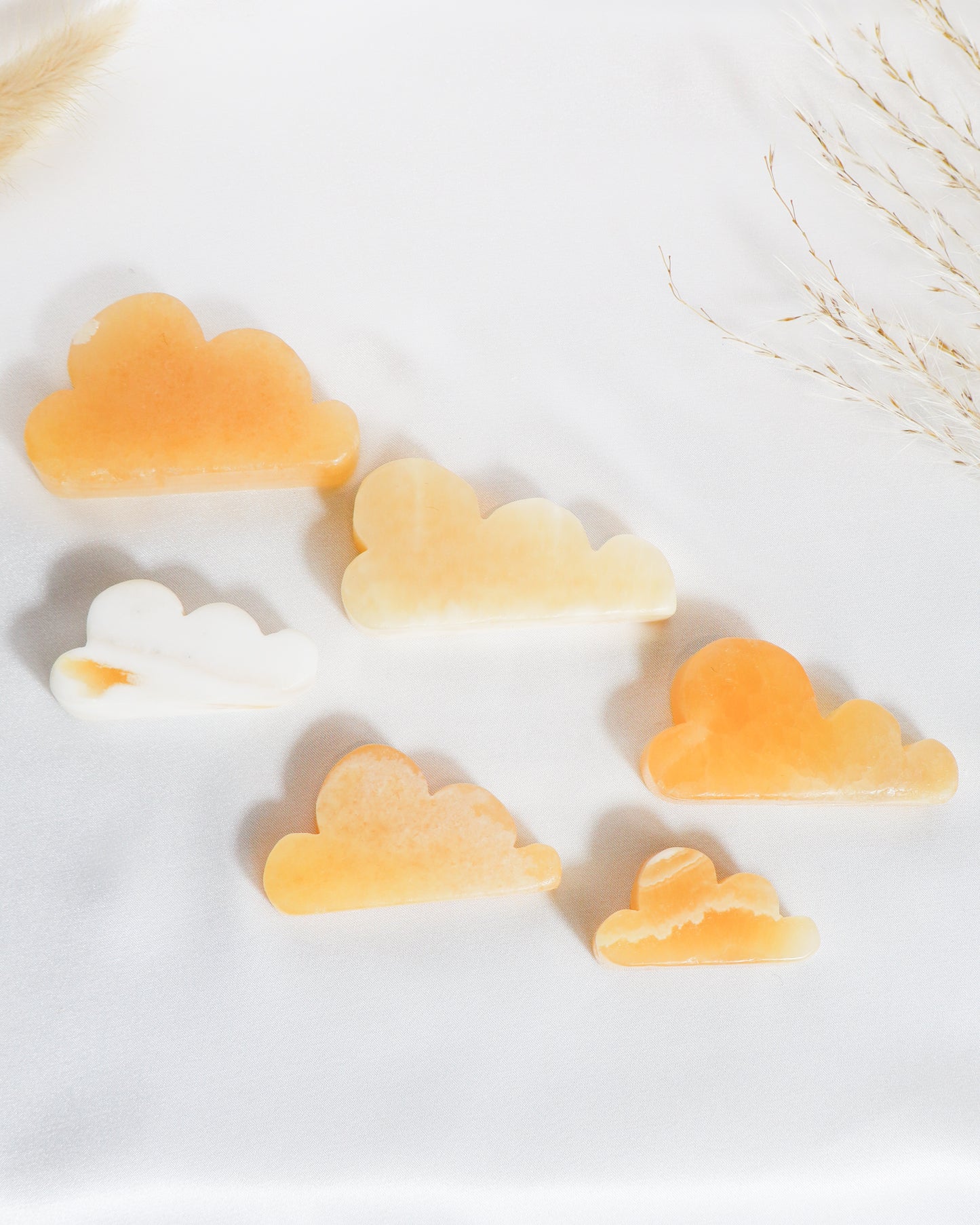 Orange Calcite Cloud  Carving - Polish Rough