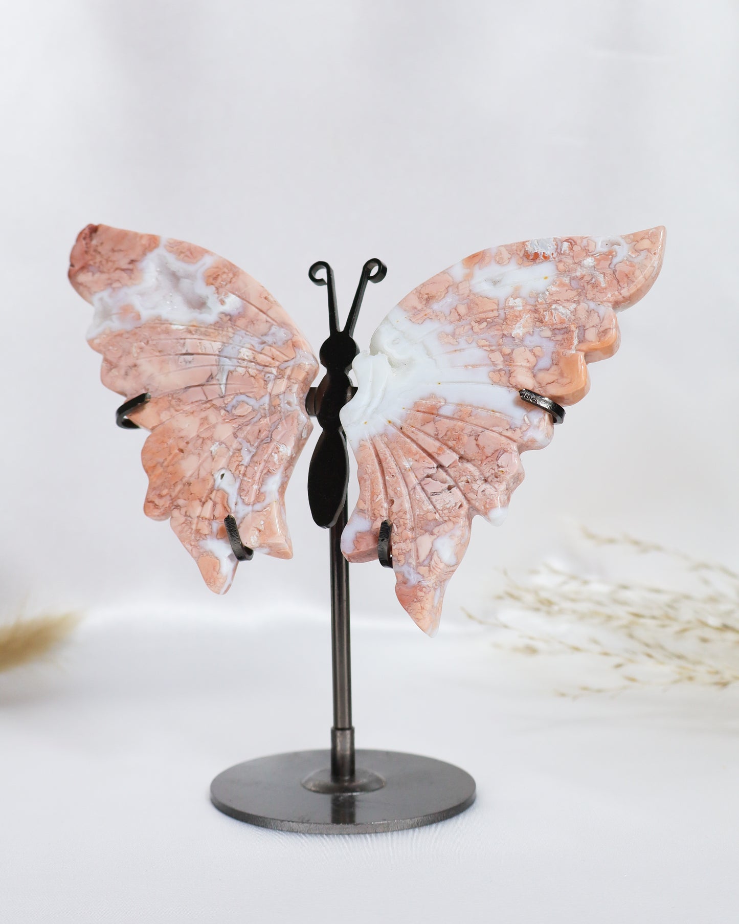 Pink Agate Butterfly Wings #1