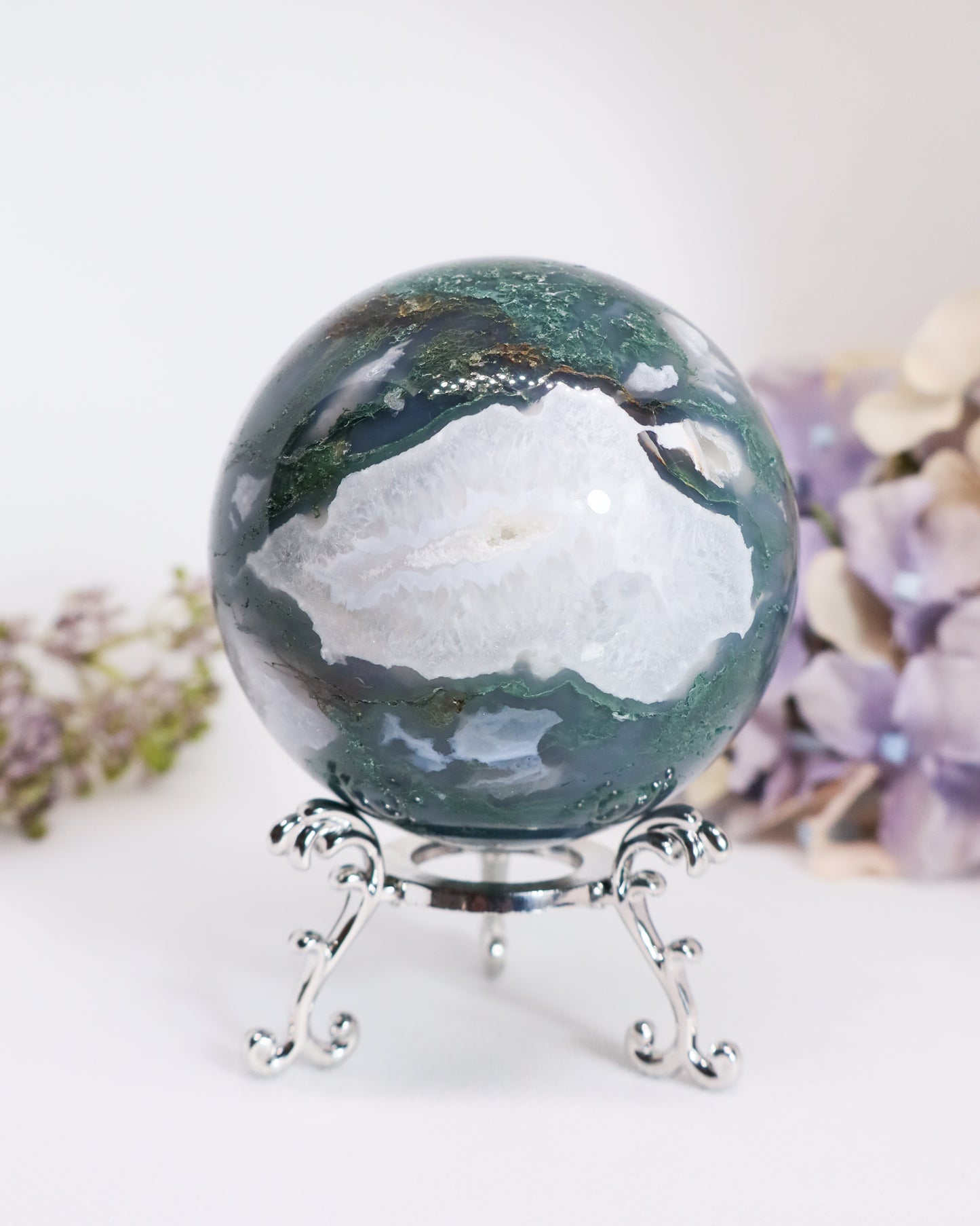 Moss Agate Sphere #14