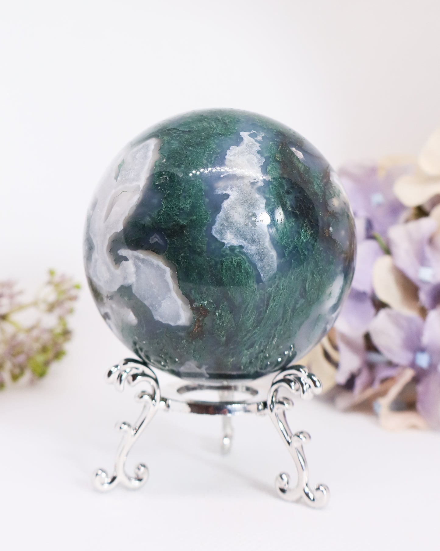 Moss Agate Sphere #14