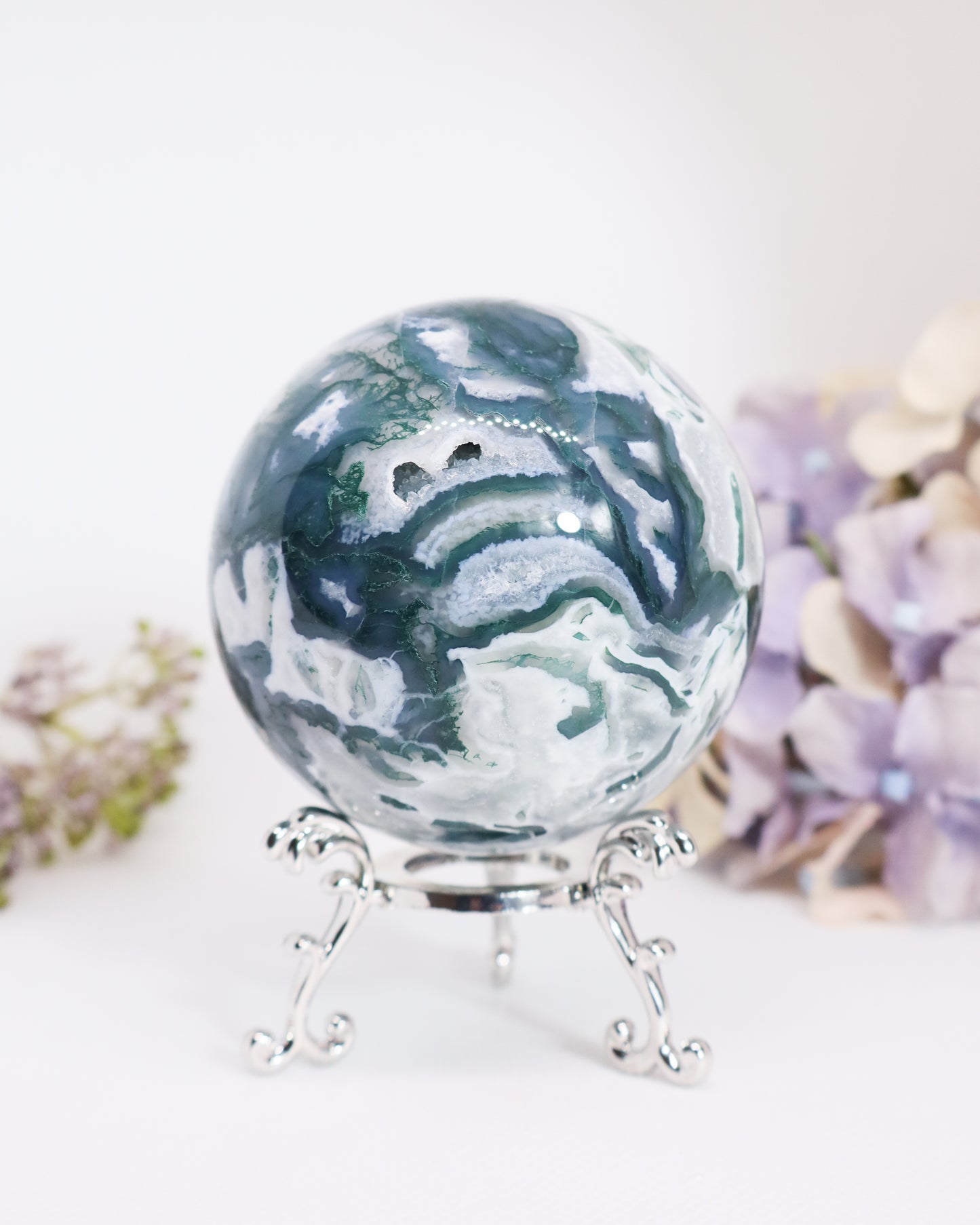 Moss Agate Sphere #13