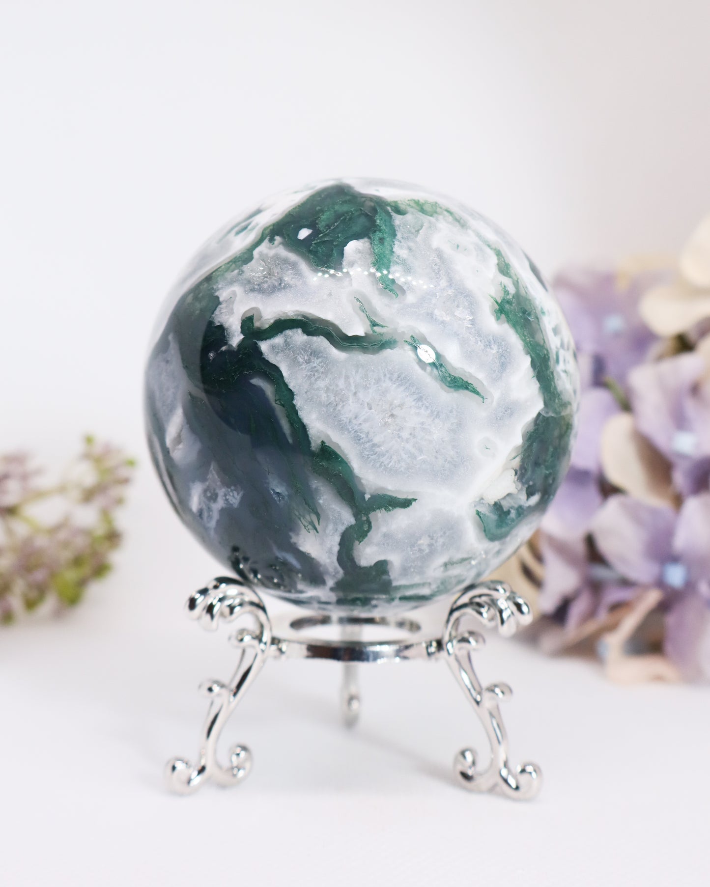 Moss Agate Sphere #13