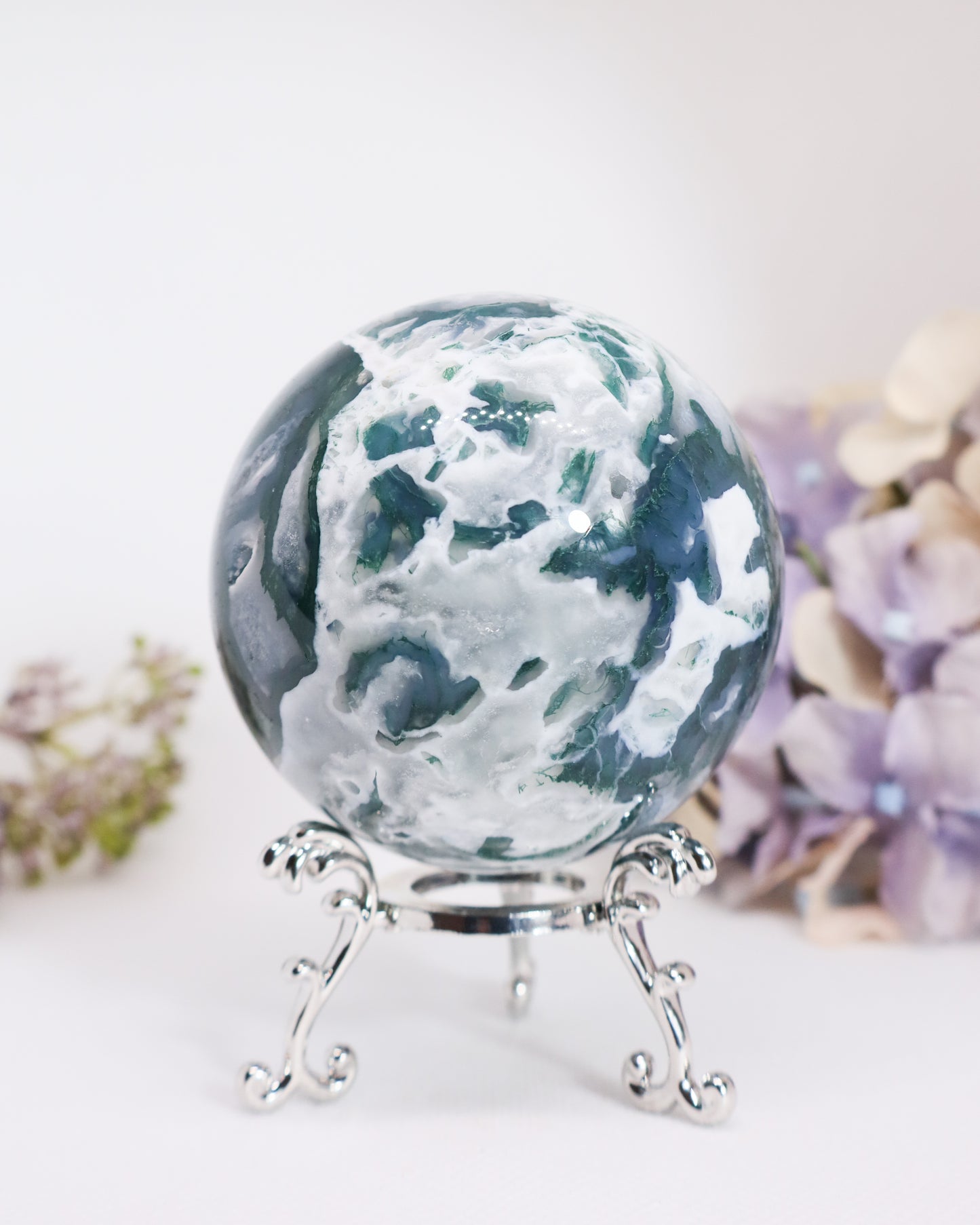 Moss Agate Sphere #13