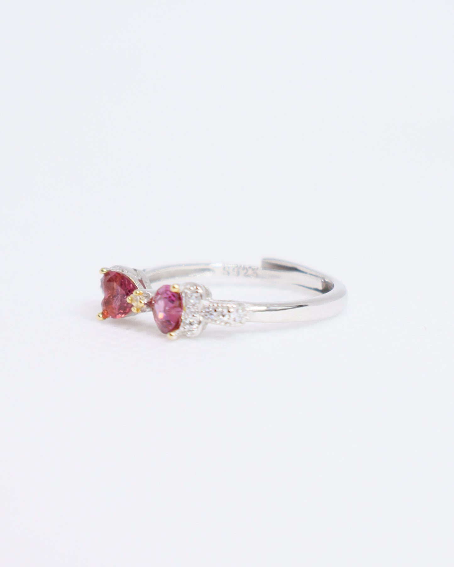 Ruby Bow Ring - 925 Sterling Silver